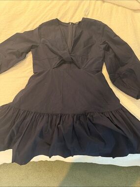 Banana Republic 100 percent cotton  Navy Twist-Front 3/4 Sleeve Dress